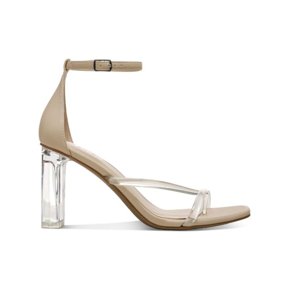 BAR III Womens Clear Transparent Blakke Round Toe Block Heel Heeled Sandal 7.5 M - Picture 3 of 4